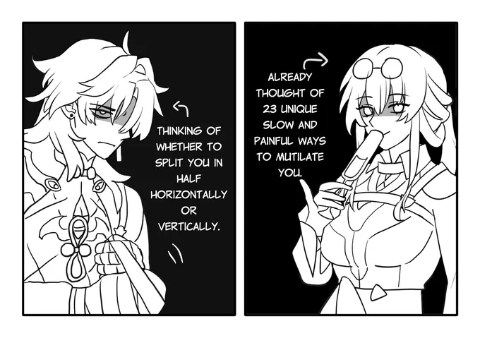 Two flavors of petty jealousy
#honkaistarrail #blade #kafka #kafblade 