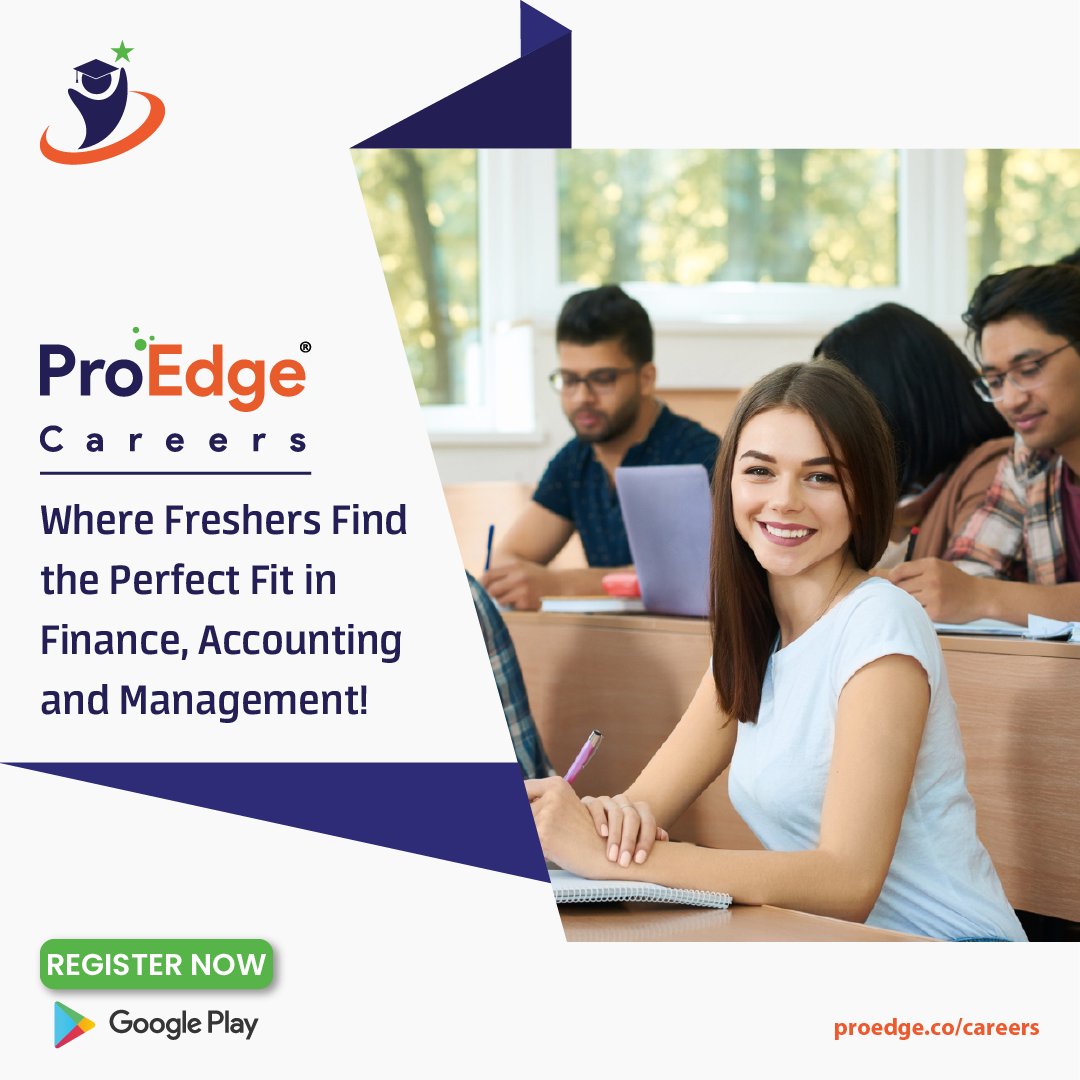 Proedge_Careers's tweet photo. 🌟 Your Perfect Fit Awaits: Discover @Proedge_Careers!
🚀 Are you a #Fresher seeking the ideal role in #Finance, #Accounting, or #Management ?

💼 Join us today and set out on your journey to success. Register free now and Create downloadable Profile @ https://t.co/6xXknBgK4K https://t.co/r2ESbRN4HZ