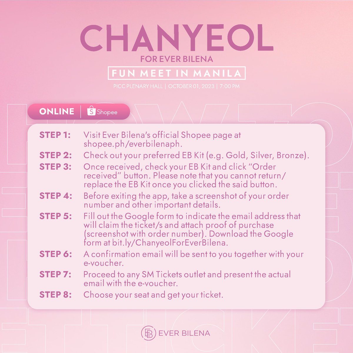EverBilenaPH's tweet photo. Are you ready to see Chanyeol 🍒👑 live here in Manila? 

Make sure to mark your calendars so you can get the seat you want 😉

C yah!

#EverBilena
#ForEveryBeauty
#ChanyeolForEverBilena https://t.co/dJcCIx7ac9