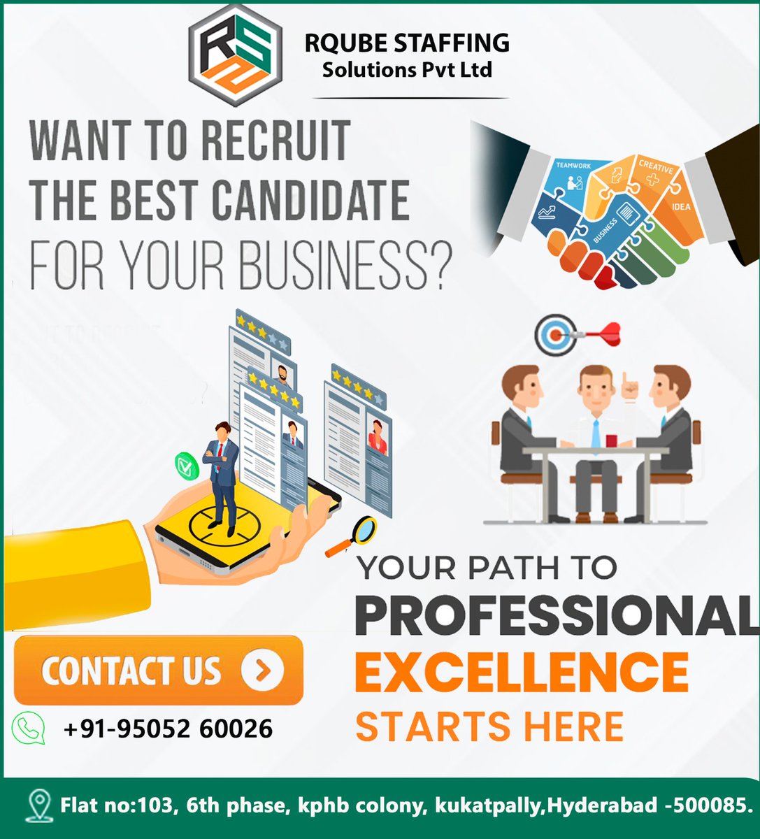 Want to Recruit the best candidate for your Business ?
contact :+91 95052 60026
#staffingsolutions #beststaffingagency 
#staffingsolutions #workagency #canada #hotel #workers #skilledworkers #contractstaffing #permenentstaffing
#staffingagency #skilledmanpower  #beststaffingagenc