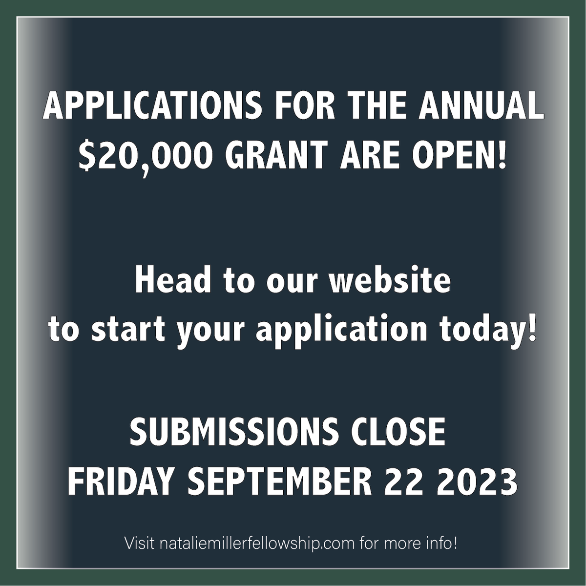 Don't miss out, start your application for our $20k grant today!