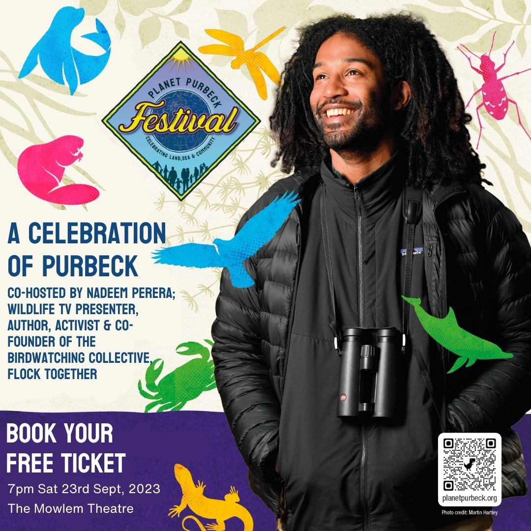 🎬 Booked your FREE seat at our Celebration of Purbeck event yet? No?! Well, why not?! 
1. Nadeem Perera, the fantastic wildlife TV presenter will co-host! 
2. We'll premiere  'Let's Go Wild!' our new film ft. local kids &amp; young people
ow.ly/KxIk50PG9QX 
📸: Martin Hartley