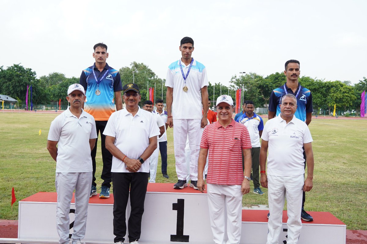 On 3rd day of 44th IFAC -2023. Finals of 10 km run, 110m Hurdle race, Hammer throw, Pole vault and High jump events were organized. Gujarat FTR stands at 1st position as of today. Sh Vineet Kumar, DIG FOS graced the occasion.
#AthleticMeet
#FirstLineOfDefence 
<a href="/BSF_India/">BSF</a>