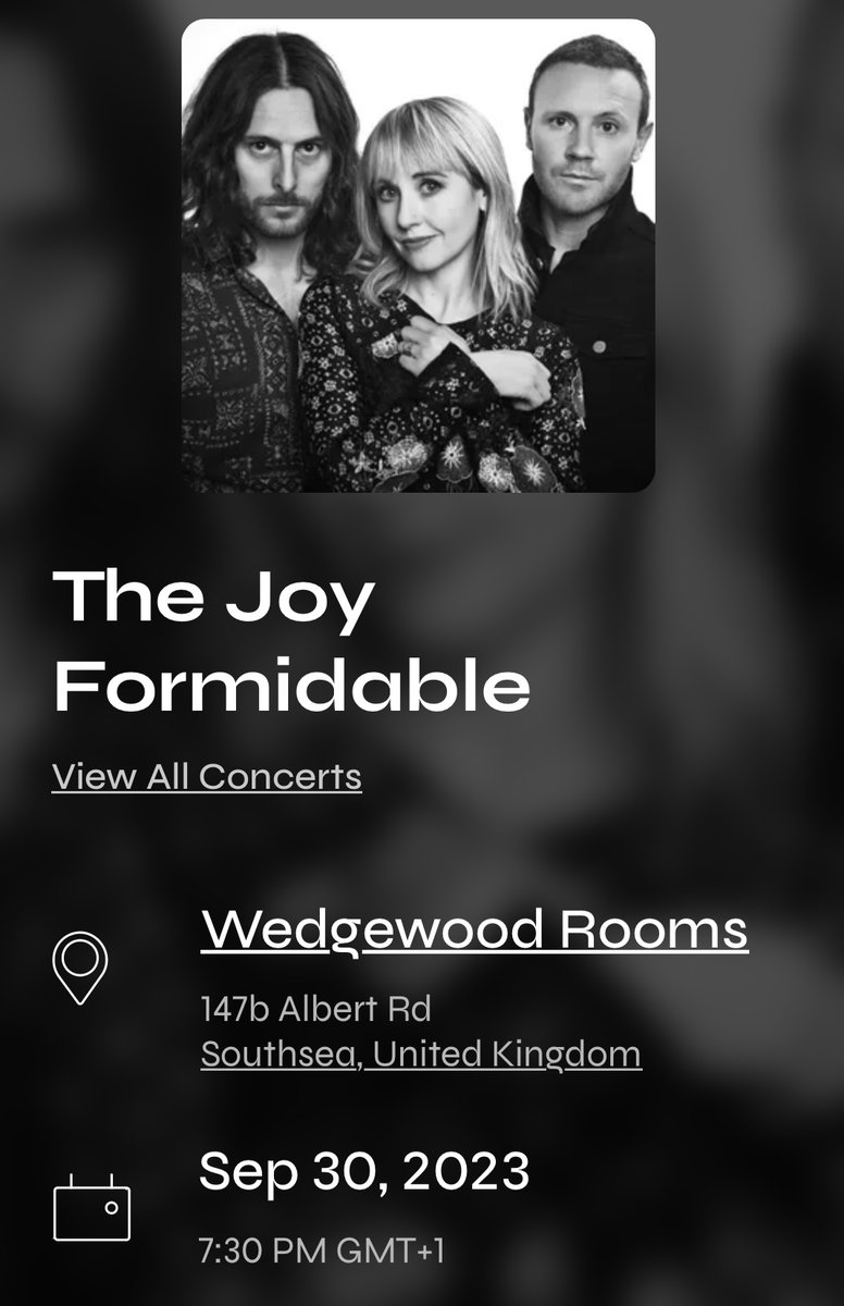 Fake Empire (@fakeempireuk) on Twitter photo A little reminder that we are one of the acts supporting The
<a href="/joyformidable/">joyformidable</a> at The <a href="/WedgewoodRooms/">Wedgewood Rooms</a> on Sep 30. It promises to be an excellent evening. A little reminder that we are one of the acts supporting The
<a href="/joyformidable/">joyformidable</a> at The <a href="/WedgewoodRooms/">Wedgewood Rooms</a> on Sep 30. It promises to be an excellent evening.