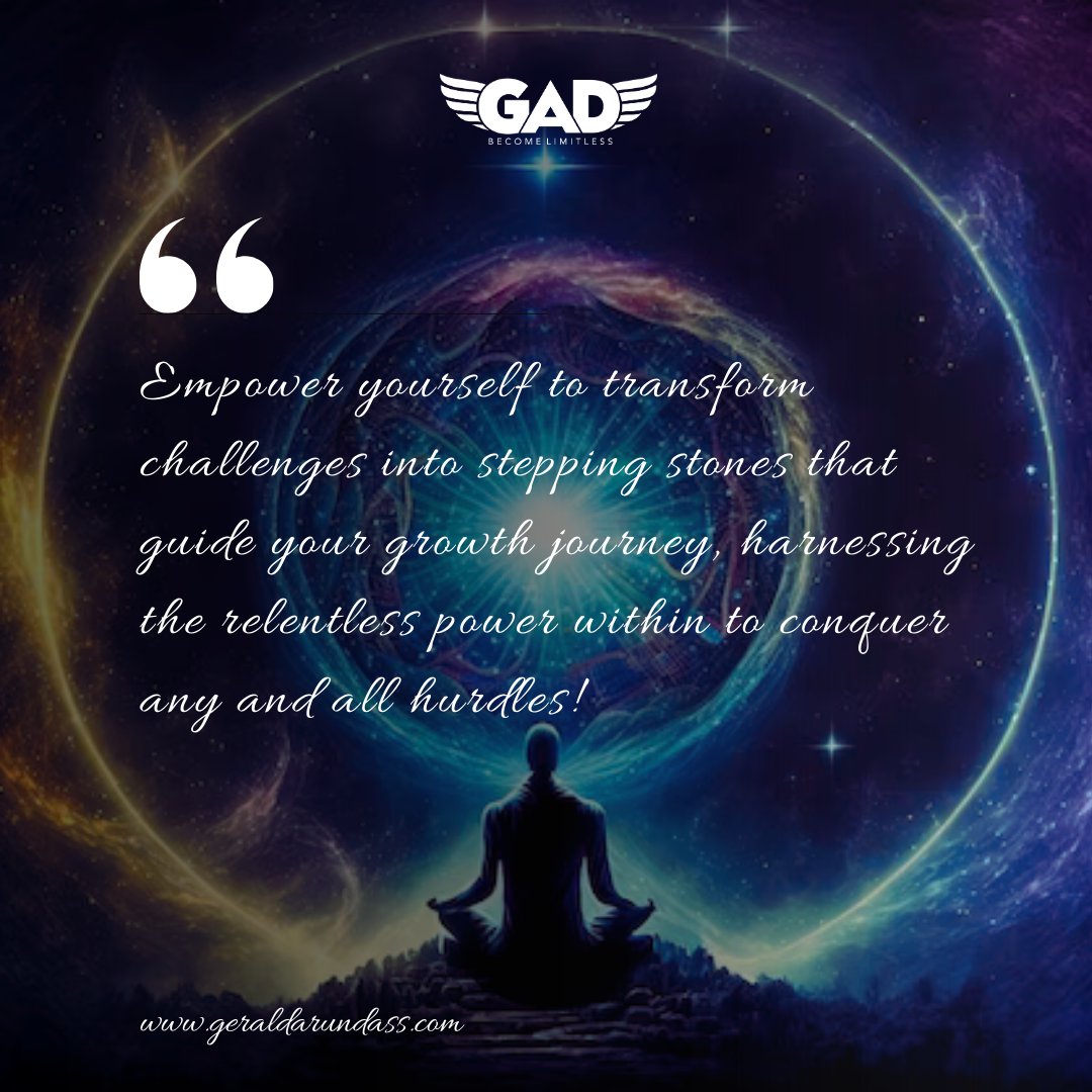 🌟 Embrace #challenges as #opportunitiesforgrowth. Just as a #phoenix rises from its #ashes, let each hurdle #ignite your #innerfire. Harness your #unwaveringpower to #conquerobstacles, transforming them into stepping stones toward #success.

#geraldarundass #gad #transform