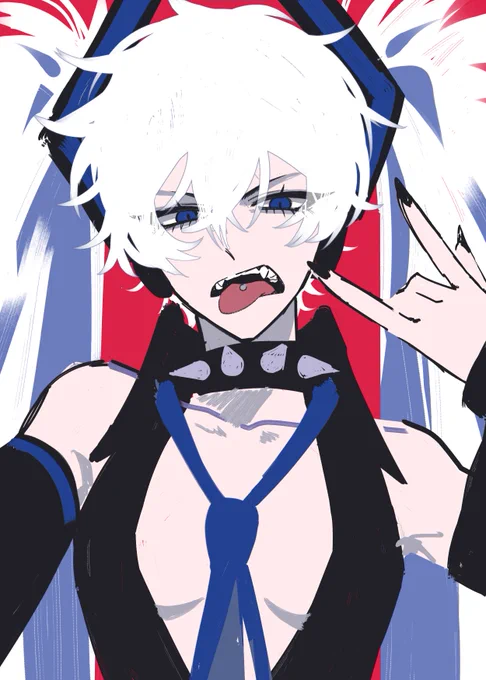 I don't have a Miku birthday art ready so have this scribbly crumb of Hagane Miku instead  