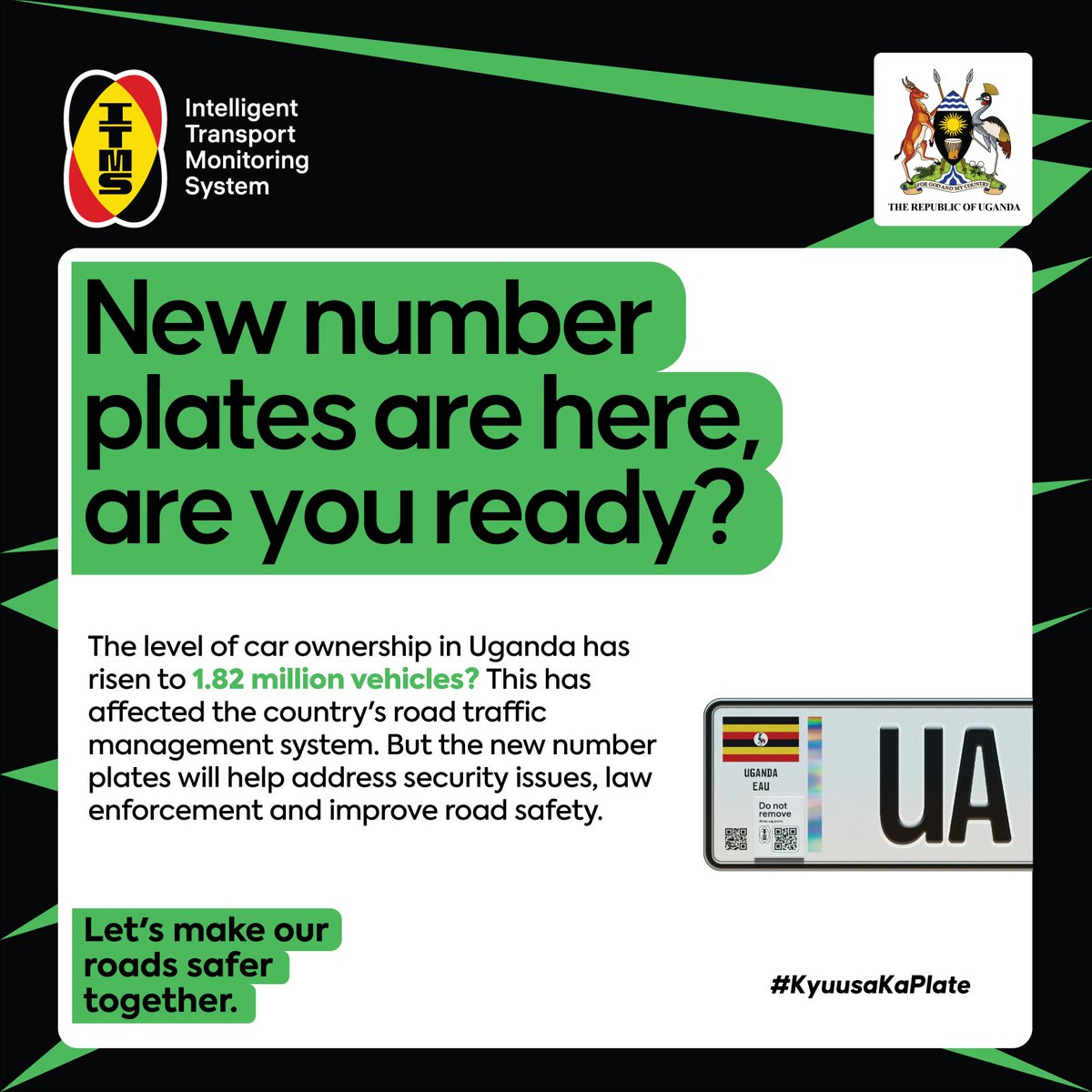 AD

Get ready for a safer driving experience with the new number plates. No more car theft, insecurity, or traffic offenses. Are you prepared for the change?

<a href="/GovUganda/">Government of Uganda</a> <a href="/MoWT_Uganda/">Ministry of Works & Transport</a> <a href="/PoliceUg/">Uganda Police Force</a> <a href="/SecurityUganda/">Ministry of Security - Uganda</a> 

#KyuusaKaPlate