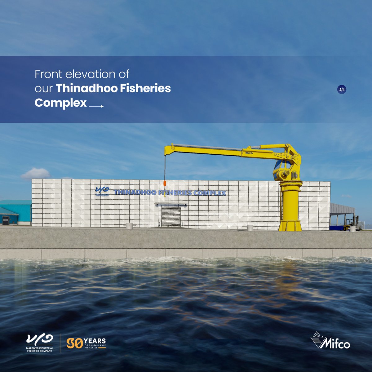 mifcomv's tweet photo. MIFCO has initiated Thinadhoo Fisheries Complex development project, featuring 120MT brine freezers & 1000MT cold stores! This new fish storage facility will support the high fisheries and boost the economy of the southern Maldives! #TeamMIFCO #MIFCOCommunity #MIFCODevelopments https://t.co/sqEel3DDdi