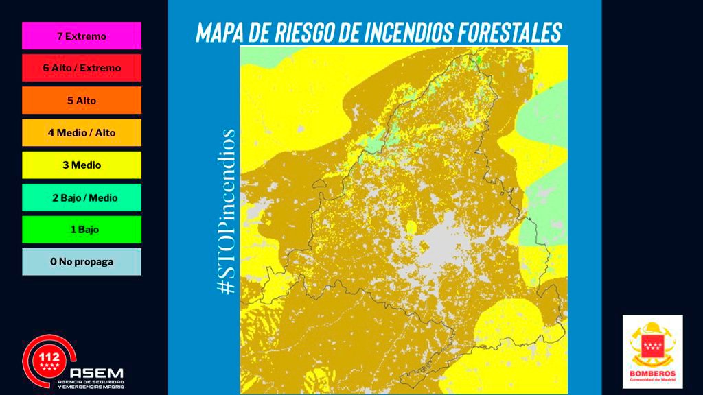 ⚠ Mapa de riesgo de #IncendiosForestales 🔥

🗓 Jueves 31 de agosto.

#BomberosCM 
#STOPincendios 
#0incendios
#IIFF
#INFOMA23 
#ASEM112