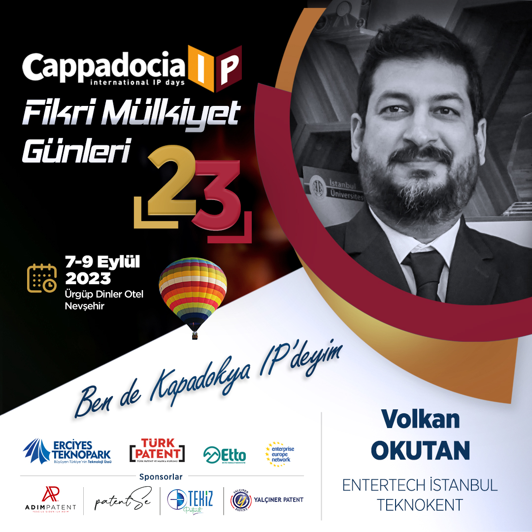 Gerçekleştirdikleri başarılı patent ticarileştirme vakasına dair detayları EnterTech İstanbul Teknokent Girişimcilik ve Ticarileşme Müdürü Sayın Volkan Okutan’dan dinleyeceğiz. 
Detaylı bilgi için; kapadokyaip.erciyesteknopark.com
#CappadociaIPDays
#KapadokyaIPGünleri 
<a href="/VolkanOkutan/">Volkan Okutan</a>