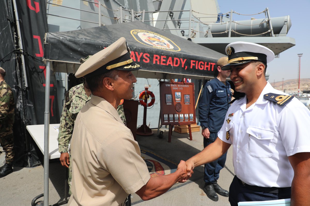 USNavyEurope's tweet photo. Strengthening partnerships and interoperability on land and at sea 🇲🇦🤝🇺🇸

Check out how @USNavy destroyer #USSPaulIgnatius worked alongside @FAR_MAROC 🇲🇦 in the recently completed exercise #AtlasHandshake off the Moroccan coast!

https://t.co/7QiduQSRfd https://t.co/3NxoqqQTCG