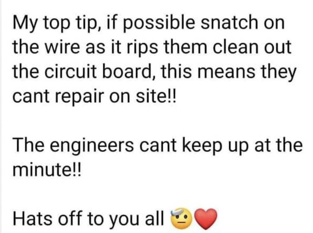 LozzaFox's tweet photo. Does this mean ripping the wire out of the #ULEZ scameras by hand rather than cutting the wire is the most effective way of disabling Chairman Khans climate hoax surveillance state?

Seems so simple. Almost as if anyone could do it. If they were so inclined. https://t.co/dafnKwxVEA