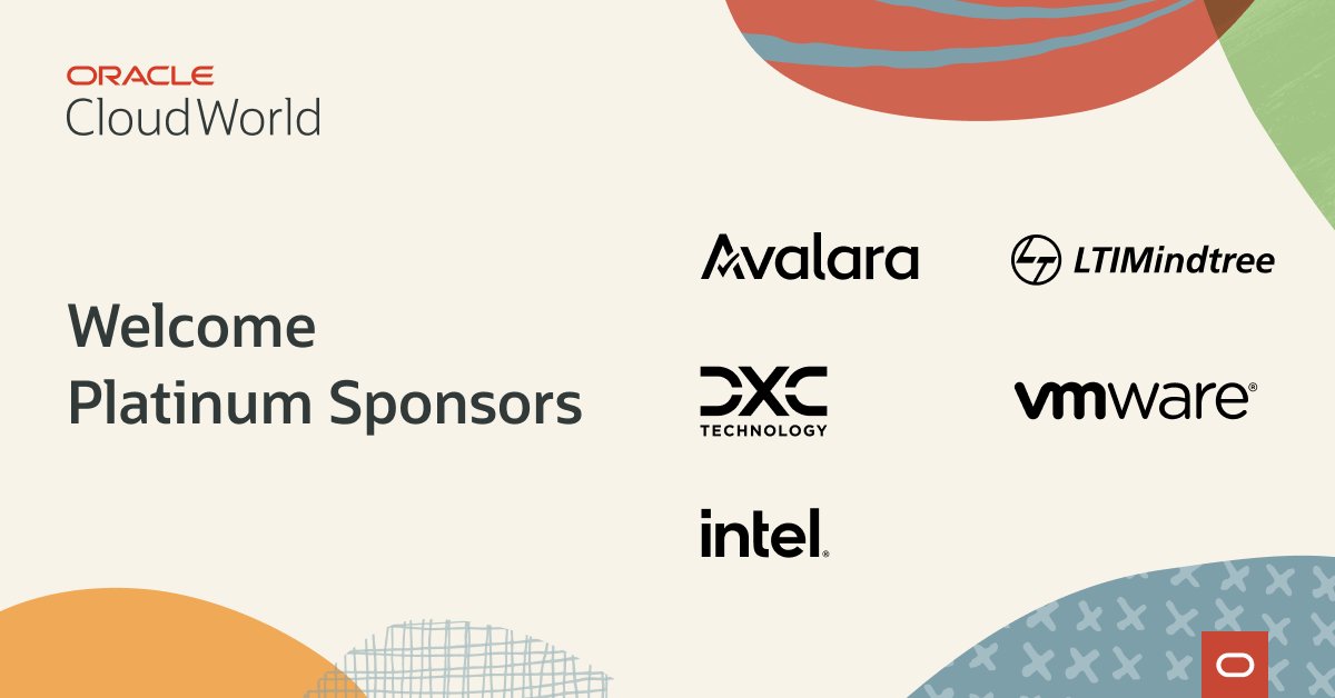 Developer Community (@wlscommunity) on Twitter photo We can't wait to welcome our Platinum sponsors to #CloudWorld! social.ora.cl/6018Pt5Lq We can't wait to welcome our Platinum sponsors to #CloudWorld! social.ora.cl/6018Pt5Lq