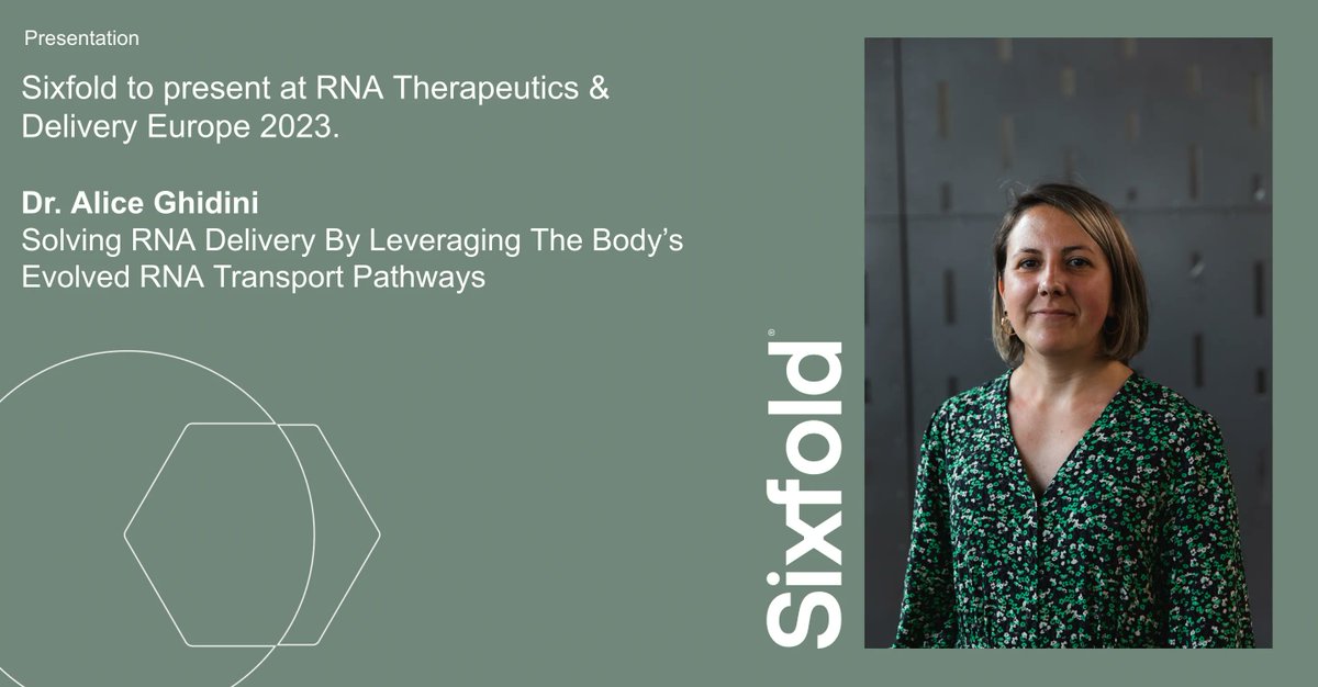 sixfold_bio's tweet photo. Sixfold will be speaking at RNA Therapeutics & Delivery Europe 2023. Join Dr. Alice Ghidini in Berlin from the 14-15th of September here: https://t.co/pDR0l2yVtr https://t.co/iyt78DeNIw