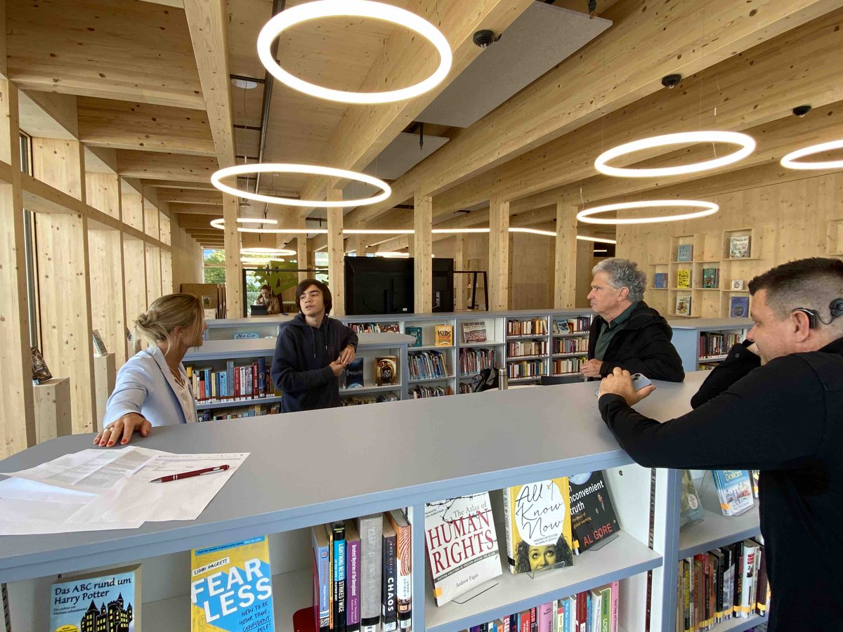 ISRsenior's tweet photo. Thank you to the architects of the #ISRcampus from KämpfenZinke+Partner for taking answering questions of our #ISRgrade11 students.They also used the opportunity to get direct feedback from the students. It was a very interesting morning for all of us! #ISRthinkers @ISRheintal https://t.co/GD9ZcAVP1p