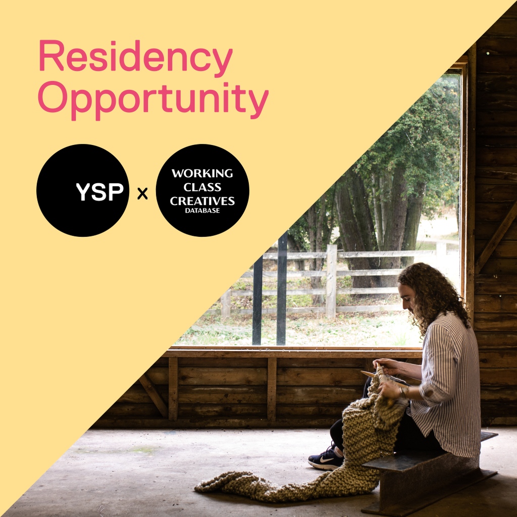 🚨ARTIST OPPORTUNITY: YSP x Working Class Creatives Database Residency.

Including:
🔹Residency at YSP 10–22 October 2023
🔹Fee of £750 + up to £250 for materials + return UK travel up to £150

🗓️ Apply to curators@ysp.org.uk by 23.59 on 10 September.

🔗 bit.ly/YSPxWCCDReside…