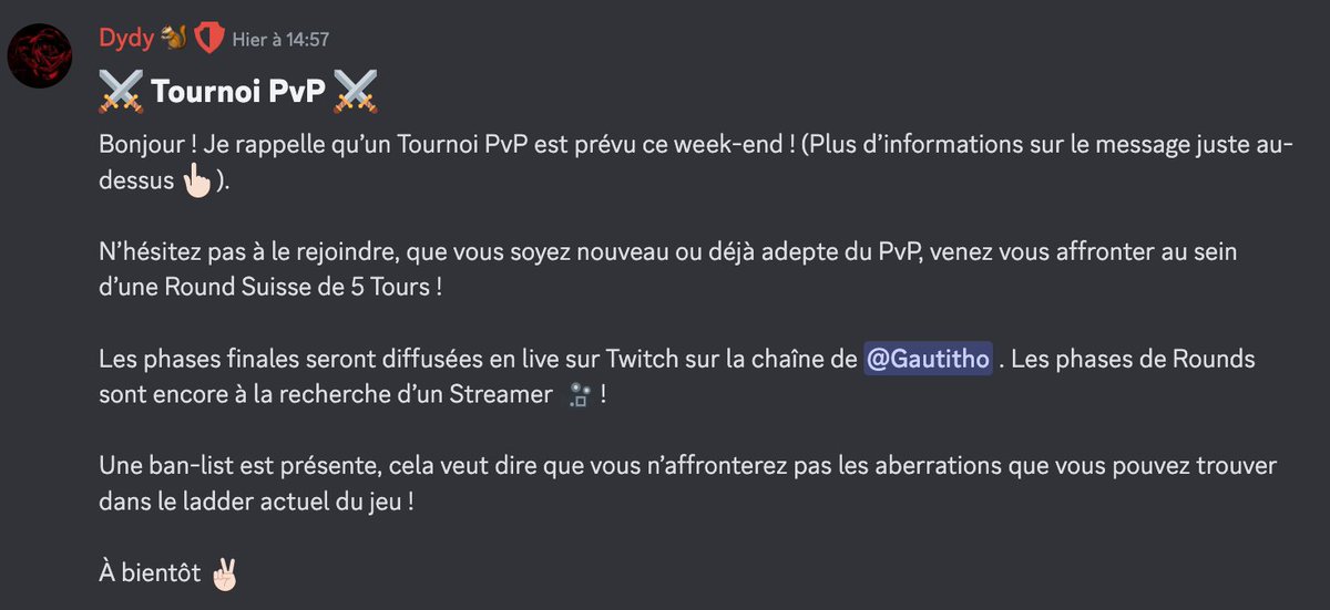 WavenTV's tweet photo. À l'occasion du tournoi pvp #Waven organisé par Dydy, @Gautitho animera un stream pour commenter les affrontements des finalistes ! D'autres streamers de la WavenTV participeront peut-être aussi au cast des autres phases du tournoi. 🙏 https://t.co/d2nji37FHm