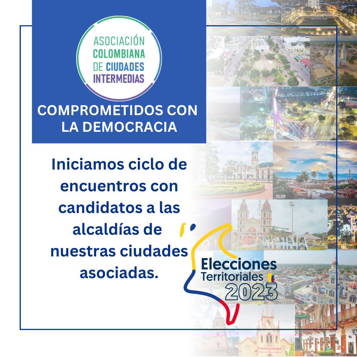 asointermedias's tweet photo. Hoy iniciamos nuestro recorrido comprometidos con la #Democracia, una estrategia de diálogo con los candidatos a mandatarios locales de nuestras #CiudadesIntermedias, que busca empoderar y fortalecer el ejercicio de la asociatividad en los territorios ¡Sigue nuestra ruta! https://t.co/ehu44boBIx