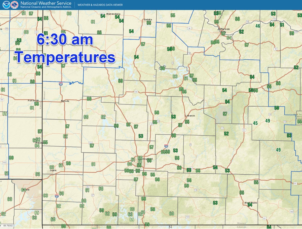 The last morning of August and it is a cool one! Many 50 and 60 degree temps however some locations east of Springfield are in the middle and upper 40s! #sgf #mowx #ozarkswx #midmowx