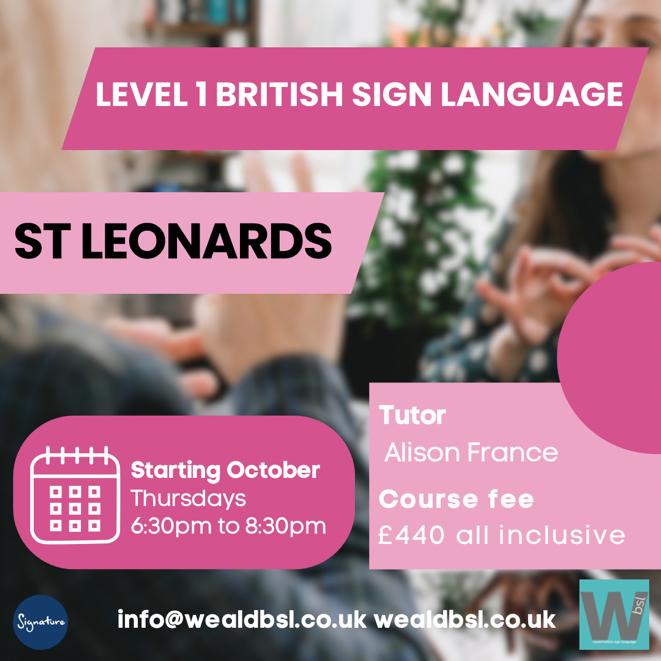 Why not learn sign language one evening a week? There are only a few places left, sign up soon before it fills up.
Contact us for more details.
Please share if you know of others who may be interested