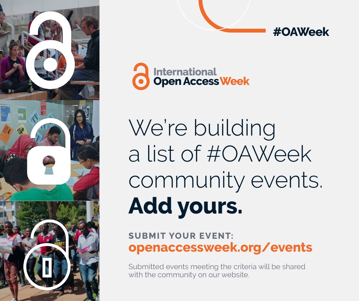 SPARC (@sparc_na) on Twitter photo Let us know what you are planning for #OAWeek 2023. We can help you spread the word. Send details to openaccessweek.org/events. #openaccess Let us know what you are planning for #OAWeek 2023. We can help you spread the word. Send details to openaccessweek.org/events. #openaccess
