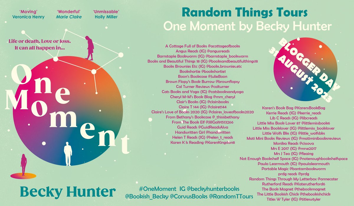 KateRutherford6's tweet image. #BloggerDay I’m delighted to wish @Bookish_Becky a happy paperback publication day for #OneMoment with @RandomTTours @CorvusBooks you can read my review here ⬇️
wp.me/pcGudW-1dp