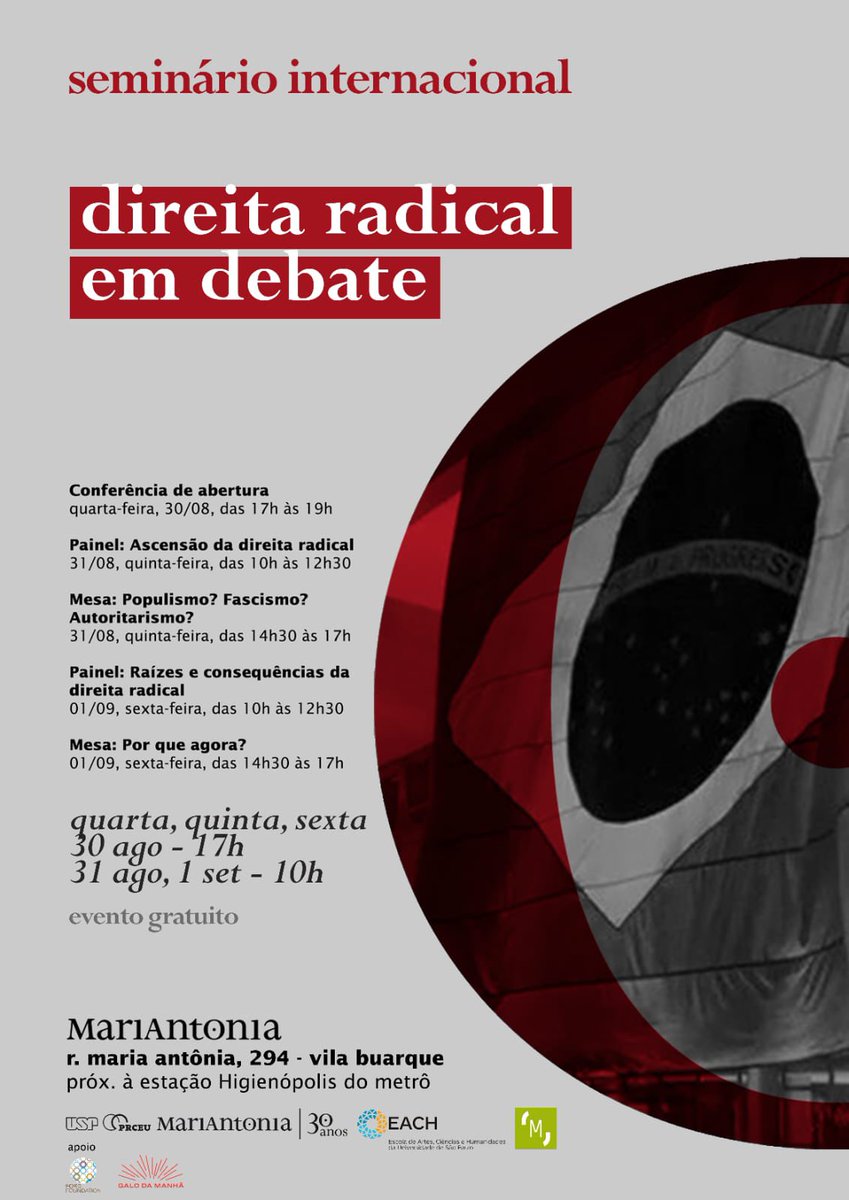 Fabiola_Fanti's tweet photo. Daqui a pouco, às 10h, vou mediar o Painel “Ascensão da direita radical” no “Seminário internacional direita radical em debate”! https://t.co/imNUwWvjmc