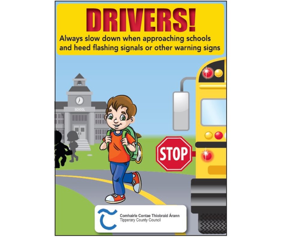 NenaghGuardian's tweet photo. Now that schools are back it is more important than ever for drivers to slow down when approaching schools.
Lets all work together to keep our roads safe
@TipperaryCoCo https://t.co/UB2PKf2zMJ