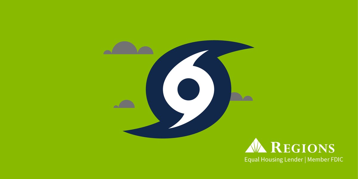 Green background with hurricane icon and dark gray clouds.
Regions - Equal Housing Lender, Member FDIC