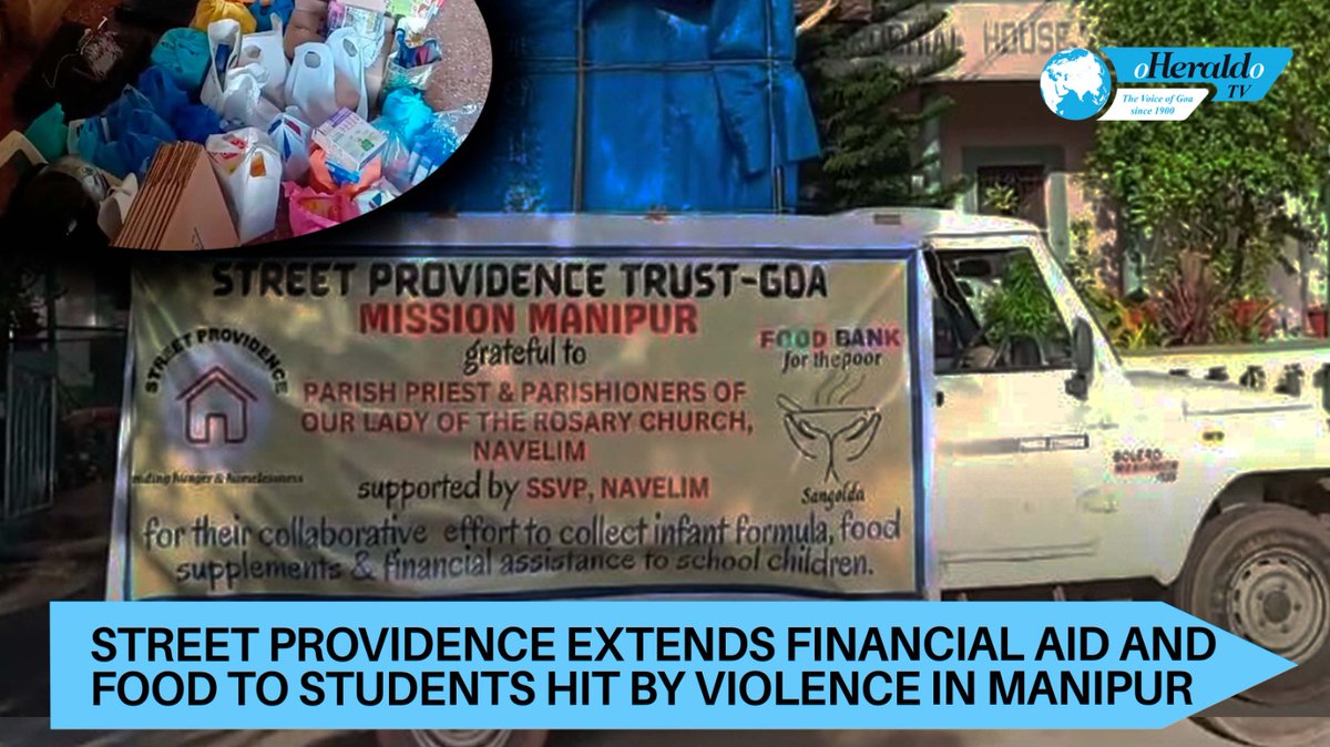 oheraldogoa's tweet photo. #StreetProvidence extends #FinancialAid and food to #students hit by violence in #Manipur
Watch:https://t.co/QDhiD4sV04
#Goa #News #ManipurViolence https://t.co/KQ9Xz0rZVT