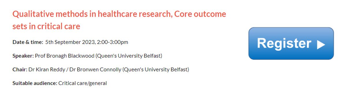 There's still time to register for September's NIHR Research Learning Lecture with the incredible Prof Bronagh Blackwood

⏰Tues 5th September, 2 pm

Open to all &amp; free to join: sites.google.com/nihr.ac.uk/ass…