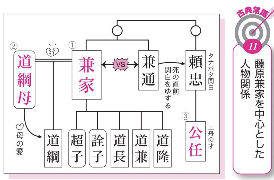 古典作品頻出❗️藤原氏一族の系図】 日本史受験者は特に覚えておこう！