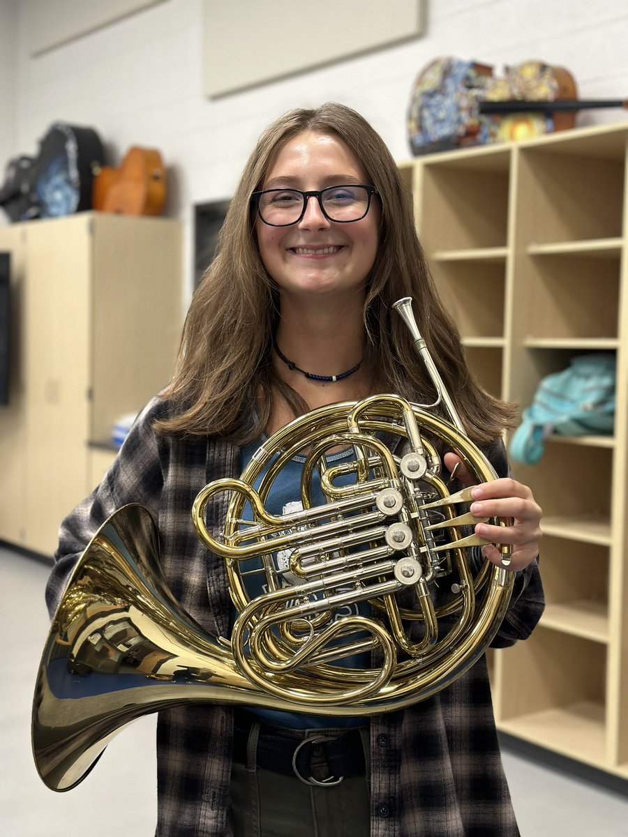 Huge shout out and thank you to our former Superintendent <a href="/mleichliter/">Mike Leichliter</a> for donating this horn to our department. Pictured is junior Sandra Walker. Thanks to our amazing student teacher Ms. McComsey from <a href="/IUP_Music/">IUP Music</a> for getting it in fantastic playing condition.