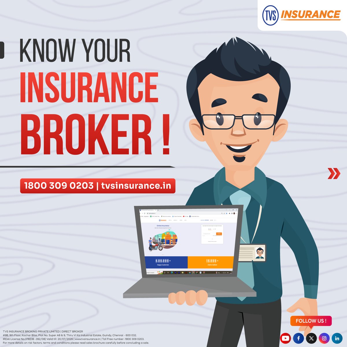 TVS_Insurance's tweet photo. Discover the Power of Insurance Brokers!
Your trusted ally in the world of coverage and protection.
Contact us today to start your seamless journey of insurance journey!
#tvsinsurance #insurancebroker #yourprotectionpartner #tailoredcoverage #claimsettlement #expertadvice https://t.co/PSTCcs5ht1