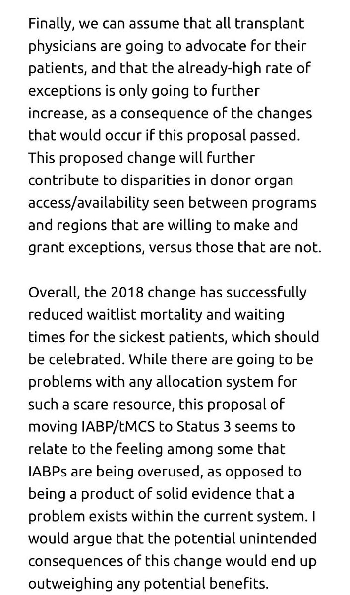 Public comment is open for changes to the <a href="/UNOSNews/">United Network for Organ Sharing (UNOS)</a> transplant allocation to require high dose inotropes prior to IABP/Impella and Status 2 listing.

optn.transplant.hrsa.gov/policies-bylaw…

Read my comments here: