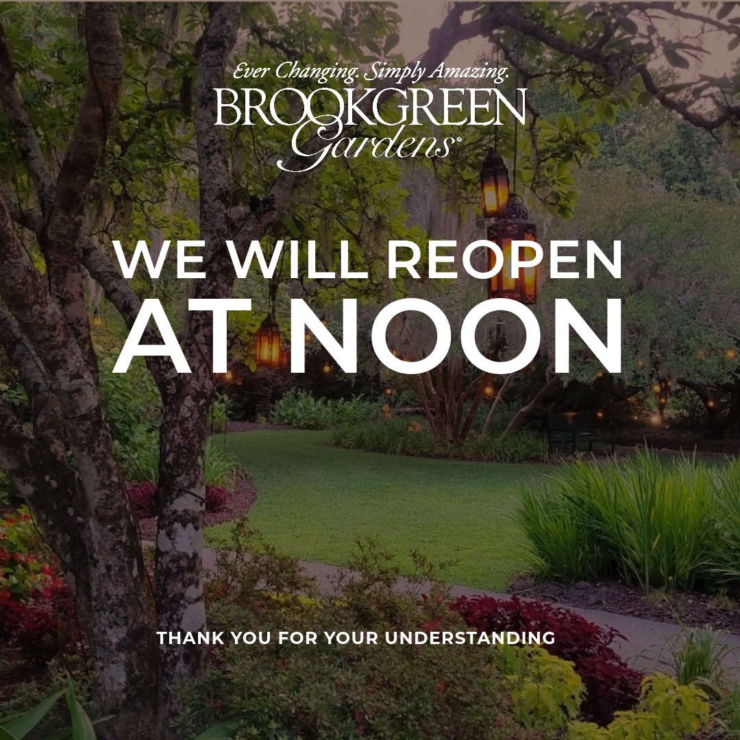 We will reopen at noon to the public (8/31) We hope everyone fared well during the storm. All is well in the Gardens and we hope to see you soon!