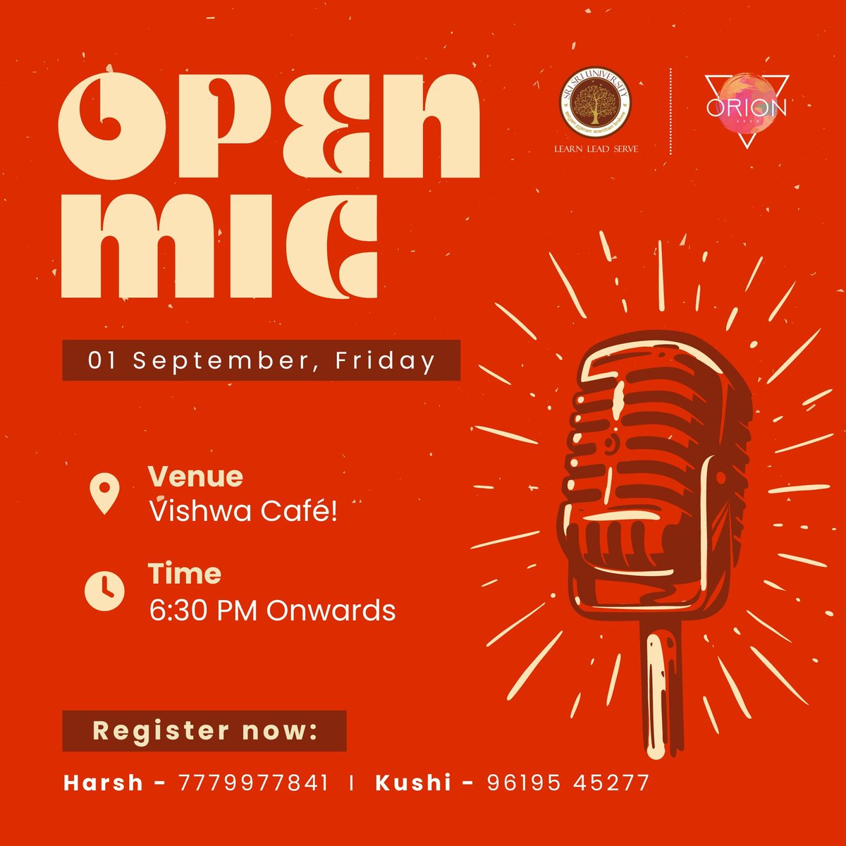 Orion is back with its classic event, the very first of the season, the eve of Open Mic!