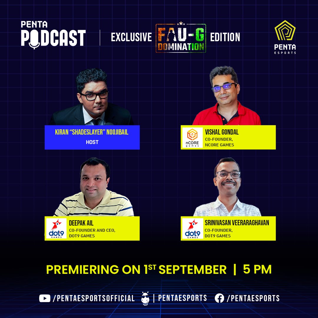 The fourth edition of Penta Podcast is here and this time, it’s an exclusive edition! Join in as we talk about FAU-G Domination, find out more about the game, and what we can expect. 1st September, 2023 at 5:00 PM.
