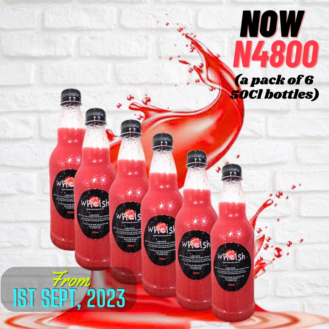 officialwhelsh's tweet photo. Please be informed that from the 1st of September, 2023, a Pack (6) of our 50Cl bottle of Whelsh will be going for N4800. We will continue to maintain the quality of our product because you deserve the best. Thank you 😊

To place an order, send a Whatsapp message to 07054070720 https://t.co/9PNjbGdPTE