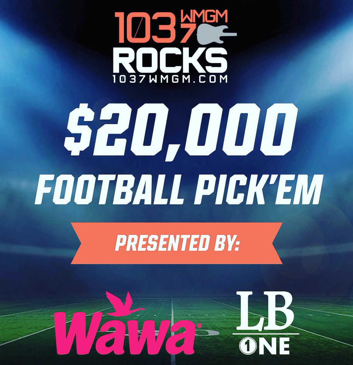 Sign up now @ 1037wmgm.com and win free prize + a shot at free cash! 🤘🏼🏈💰