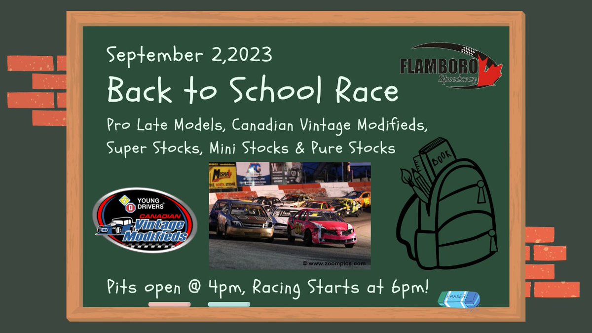 FlamboroSpdwy's tweet image. The final weekend before back to school! Be sure to join us Saturday Night for a full lineup of Home track Division Racing! If you can't join us in person, listen along live on the TrackTune App!