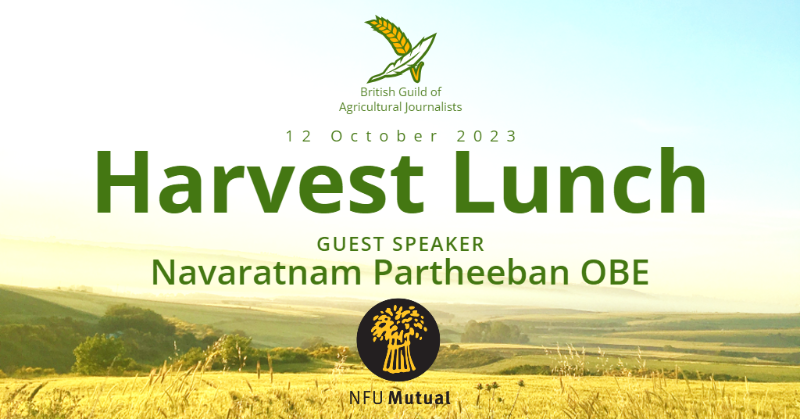 GAJinfo's tweet photo. Join fellow agricultural journalists at the 2023 BGAJ Harvest Service and Lunch

📅 12 October
📍 City of London

🗣️ Guest speaker: @navaratnampart1
🏆 2023 Awards
🥂🍽️ Drinks reception + 3 course meal

With thanks to our headline sponsor @nfum