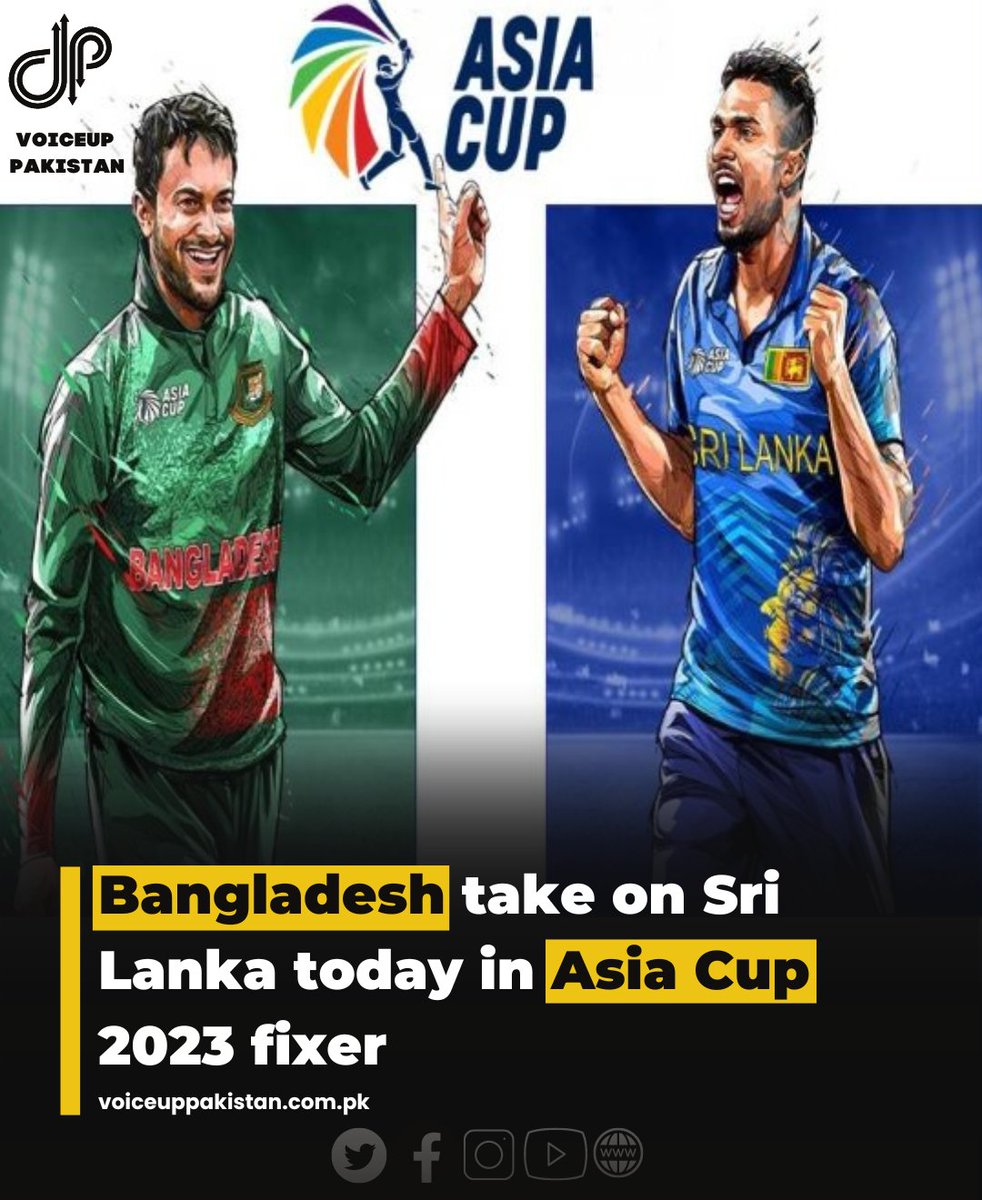 VoiceupPakistan's tweet photo. KANDY – Bangladesh will face off Sri Lanka in the second match of the Asia Cup at Pallekele International Cricket Stadium with both eyeing to kick start their campaign with a win.

#aisacup2023 #pakvsind #bangladesh #SriLanka #secondmatch #pallekele #stadium https://t.co/Hy23wAo5TM