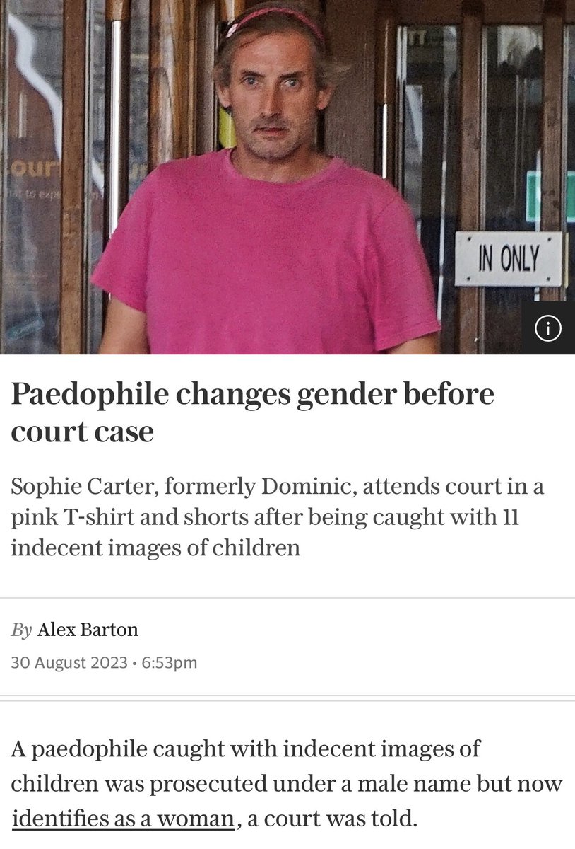 Surely we can all see that this is a deliberate attempt to have court proceedings go through in a different name? Putting on a headband and wearing a pink T-shirt doesn’t make you a woman. Dominic, a man, ought to face justice as Dominic, a man.