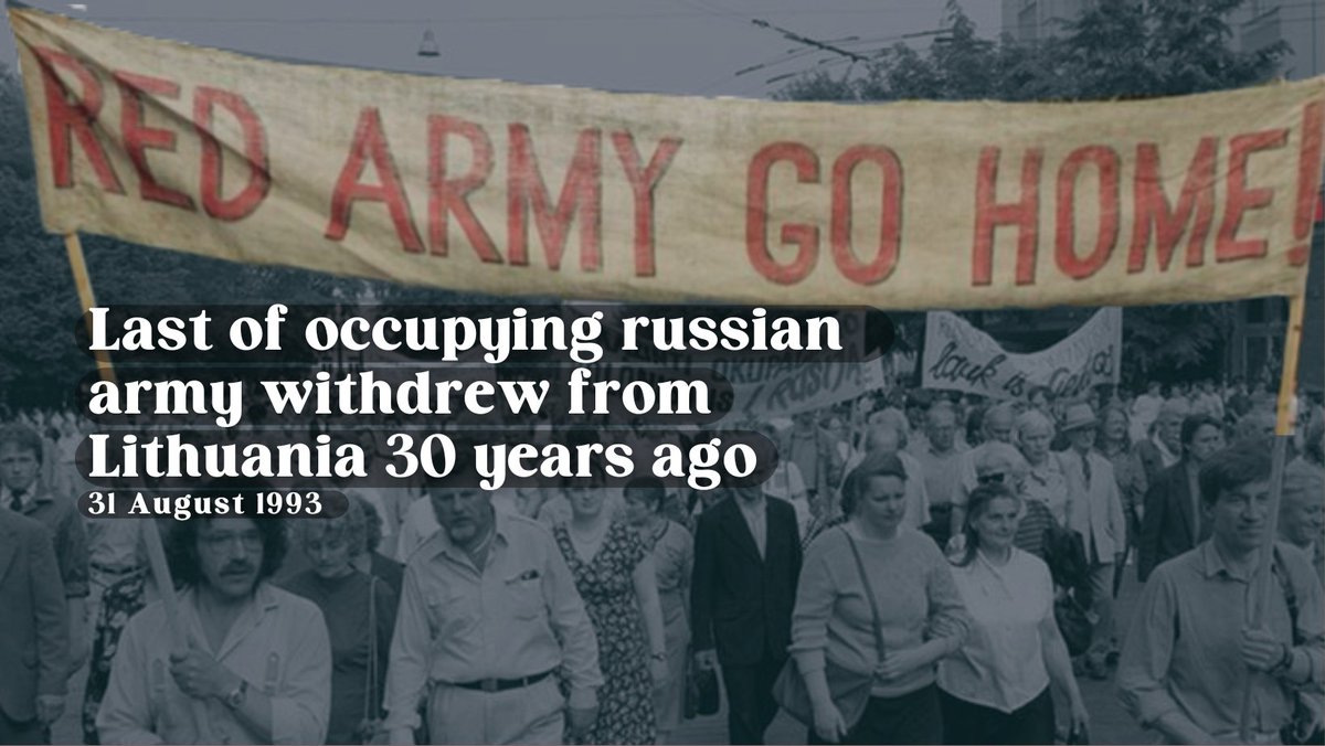 #OTD in 1993, the last Soviet soldier left #Lithuania – this diplomatic victory marked the end of Soviet occupation and anchored the independent state's freedom. Now, Russia has to move its bloody tanks away from Ukraine and reconcile with #Ukraine’s independence.