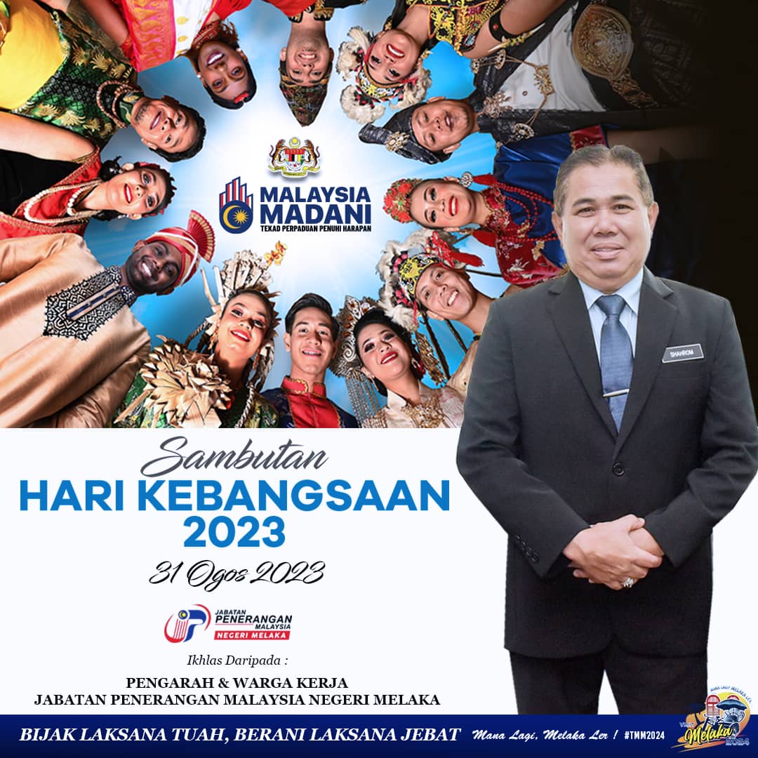 JapenMelaka's tweet photo. SELAMAT MENYAMBUT HARI KEBANGSAAN | 31 OGOS 2023

#HKHM2023
#HKHMMELAKA
#MalaysiaMADANI
#TekadPerpaduan
#PenuhiHarapan
#Merdeka360
#Muhibbah https://t.co/trMG4Ybf7I