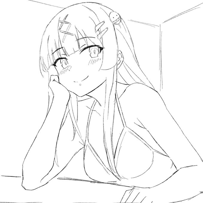 目全体と瞳孔を大きくする試行で描いた大人あんずと、ろriらくがきストックから引っ張り出してあんずにした足◯きあんずの雑らくがき 