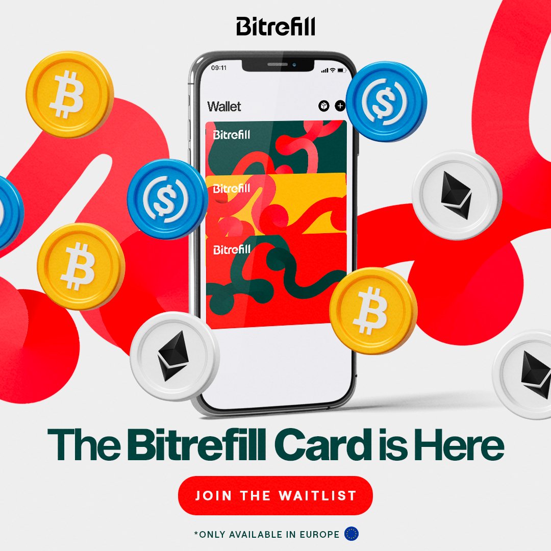 The Bitrefill Card is coming for EU residents! 🇪🇺

Soon you’ll be able to pay for your everyday purchases with crypto and zero hidden fees using Apple Pay or Google Pay.

This will launch before the end of the year, so be sure to join the waitlist to guarantee yourself early