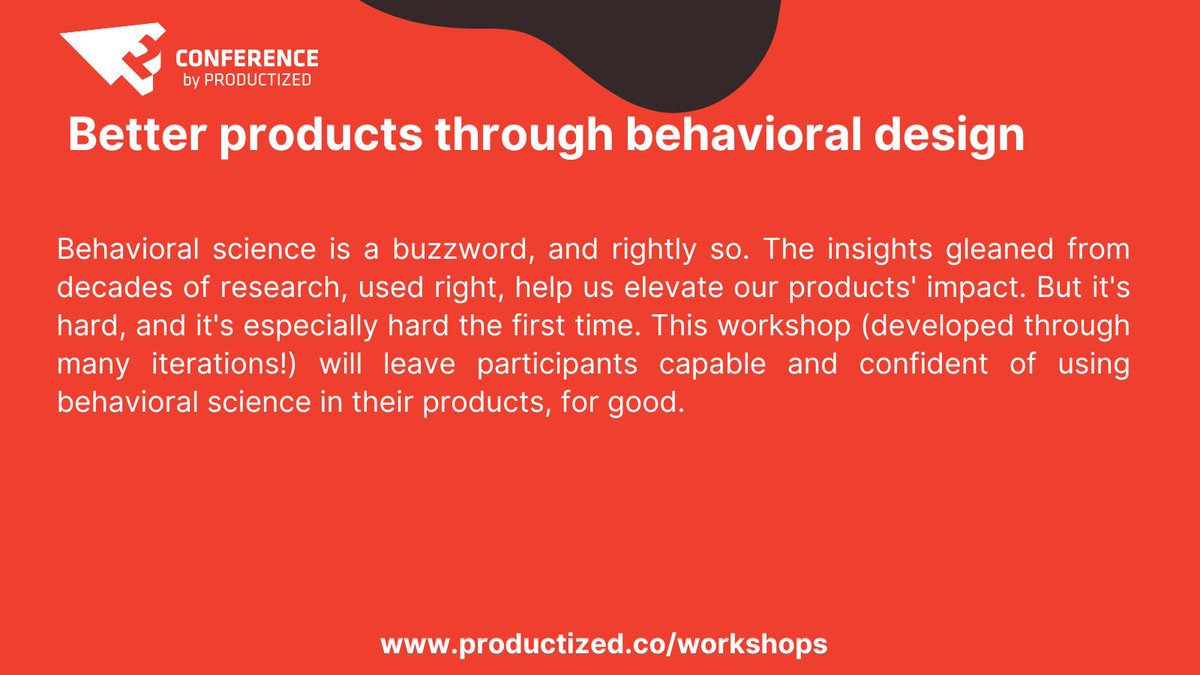ProductizedConf's tweet image. Join Elizabeth Immer at her workshop &quot;Better Products through Behavioral Design&quot; on October 11 at Productized Conference 2023! #Productized23 #SummerPosts #VacationVibes #BusinessInSummer