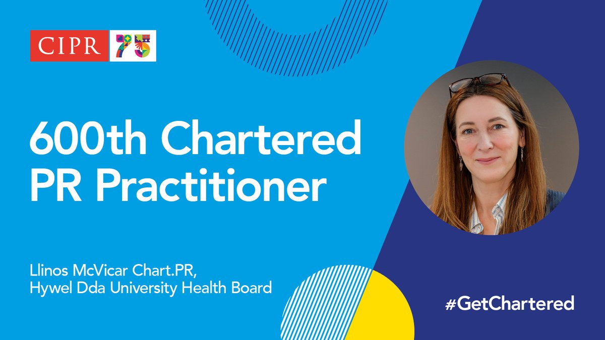 CIPR_Global's tweet photo. Congratulations to Llinos McVicar of @HywelDdaHB on becoming the 600th PR Practitioner to #GetChartered. 

"Being chartered means being part of a community of like-minded practitioners who share best practices, insights, and opportunities.  

I am proud to be the 600th member to achieve chartered status with the CIPR, and I would encourage others to take in this important step in their personal and professional development.”  

Find out more on how you can get Chartered: https://t.co/Ku1xgEVjl0